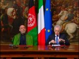 Roma - Monti-Karzai Dichiarazioni alla stampa