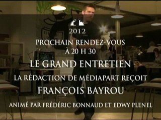 Bayrou sur Mediapart le 27 janvier 2012