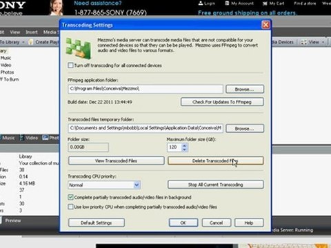 Mezzmo DLNA Server & Sony SMP-N200