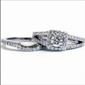 Buying Real 1.20CT Round Pave Halo Split Shank Diamond Engagement Wedding Ring Set 14k