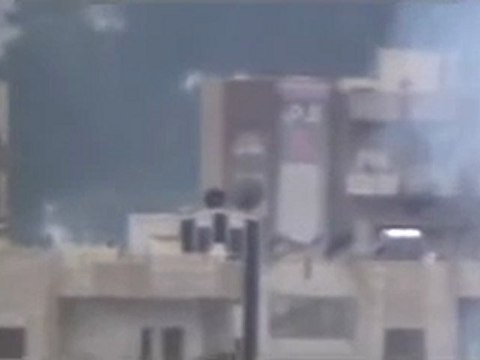 فري برس حماه الحميدية قصف قبة مسجد ابو بكر الصديق 27 1 2012