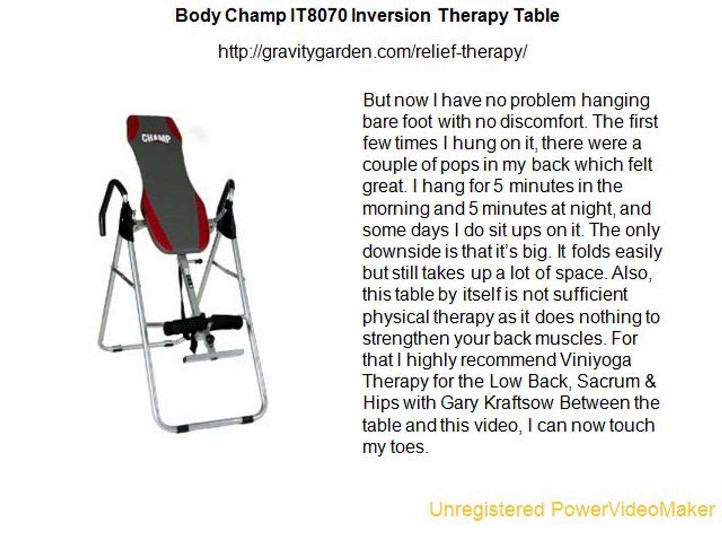 Body Champ It8070 Inversion Therapy Table