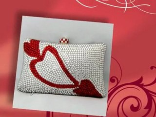 Heart in Pillow Evening Crystal Clutch Bag