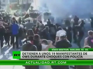 (VIDEO) EEUU  Violento enfrentamiento en Oakland entre policías e Indignados