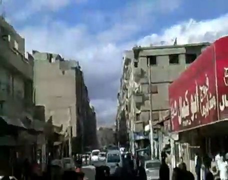 فري برس ريف دمشق داريا مظاهرة تنادي باسقاط النظام 28 1 2012