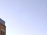 فري برس   معضمية الشام  تحليق للطيران أثناء موكب زفاف  الشهيد عبد العزيز نخلة الى مثواه الأخير 28 01 2012