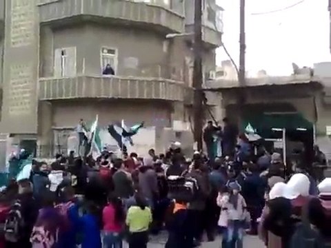 فري برس مظاهرة طلابية لأطفـال الحرية في بـرزة عروس دمشـق 29 1 2012