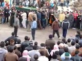 فري برس   حمص الحولة المحتلة  تشييع الشهيد عدنان الابراهيم 28 1 2012