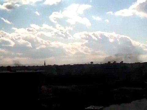 فري برس ريف دمشق عربين شتباكات عنيفة جدا وقصف على منازل الآمنين 28 1 2012