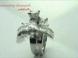 Princess Cut Three Stone Diamond Engagement Wedding Rings Set