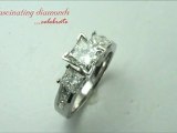 Princess Cut Three Stone Diamond Engagement Ring in Channel Setting