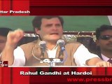 Rahul Gandhi campaigns for Congress in Hardoi, U.P on 28 Jan 2012
