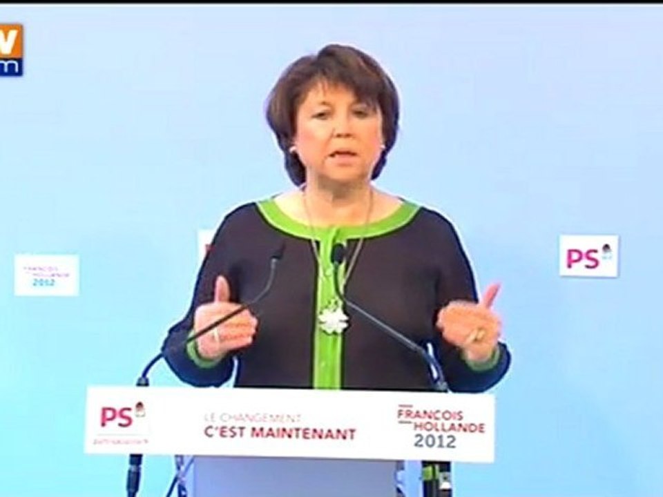 "La TVA Sarkozy" est "une injustice sociale", estime Martine Aubry