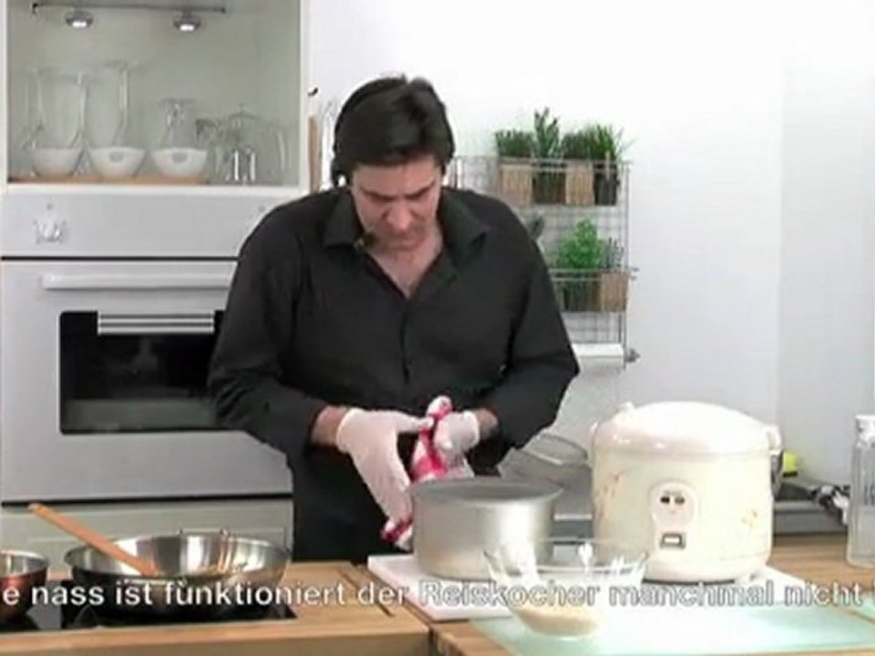 Reis kochen im Reiskocher