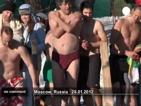 Taking an icy plunge for Russia's Homeless - no comment