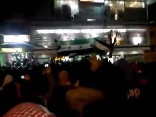 فري برس   ريف دمشق قدسيا حرة علوية تخطب بالمتظاهرين 29 1 2012