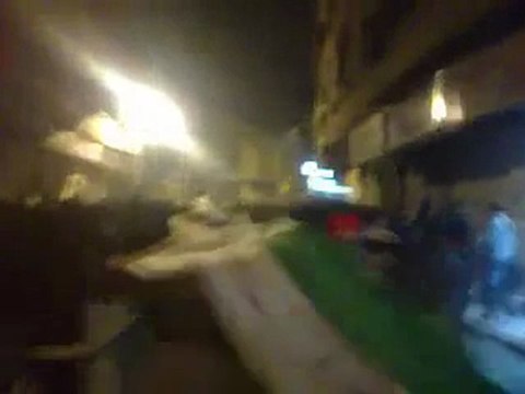 فري برس ريف دمشق زملكا مظاهرة مسائية حاشدة رغم الحصار وقصف مدن الغوطة الشرقية 29 1 2012 ج2