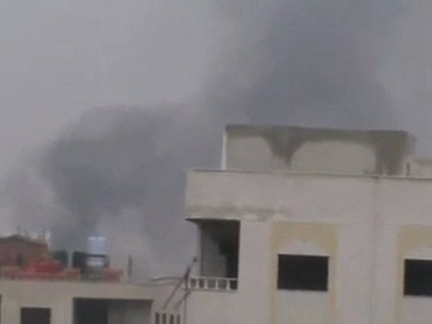 فري برس ريف دمشق القصف على بلدة زملكا 29 1 2012