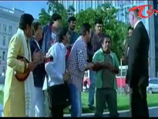 Telugu Comedy - Brahmanandam Gets Kicked By A Whiteman