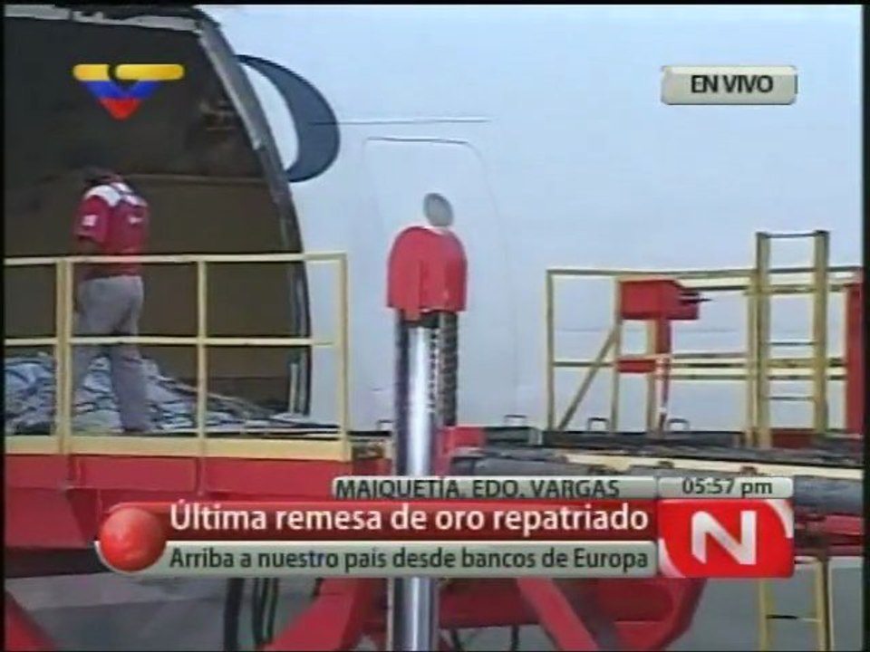 Llega último cargamento de reservas de oro