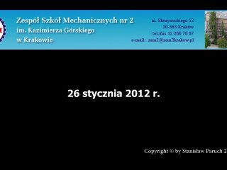 26 I 2012 otwarcie pracowni samochodowych - wstęp v1
