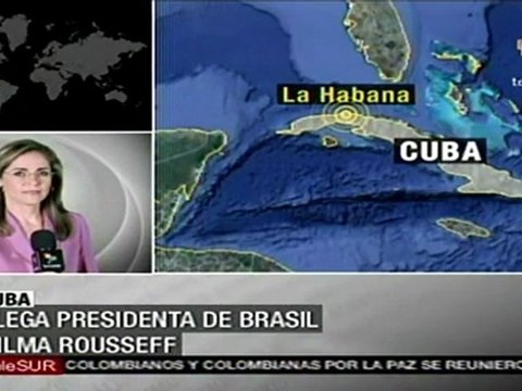 Dilma Rousseff llegó a Cuba para estrechar lazos comerciales