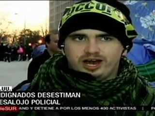 Indignados alerta ante posible desalojo en Washington