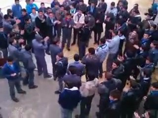 فري برس   معرة مصرين مظاهرة طلابية اثناء الفرصة 30 1 2012