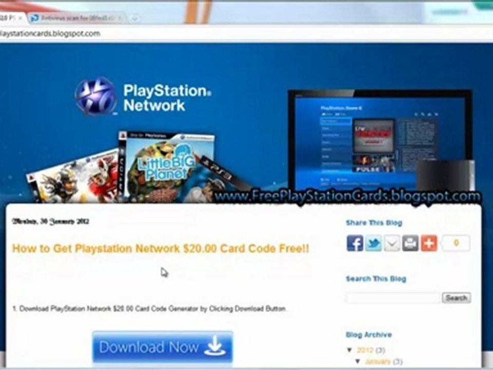 How to download Playstation Network PS3 PSN Card Generator 10$ Legit Updated 2012