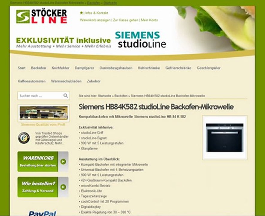 Siemens HB84K582 studioLine Kompakt-Backofen mit Mikrowelle