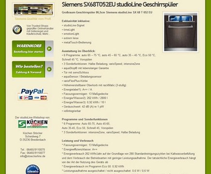 Siemens SX68T052EU studioLine Geschirrspüler auf stoeckerline.de