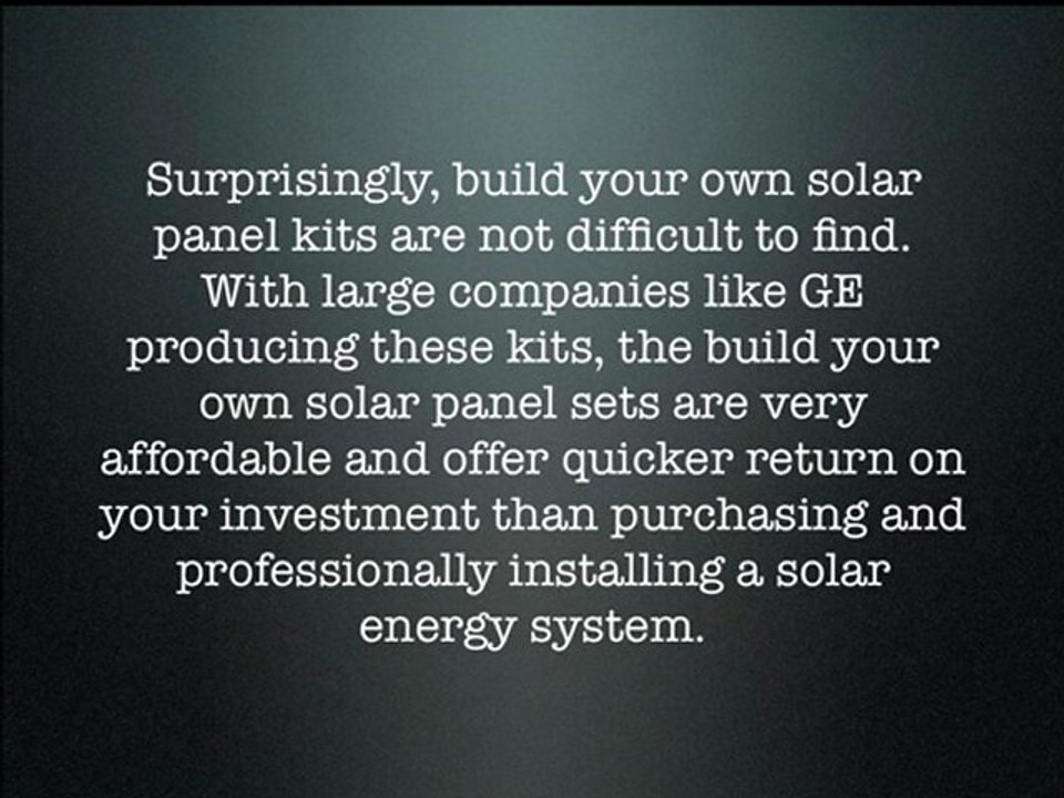 Build Your Own Solar Panel