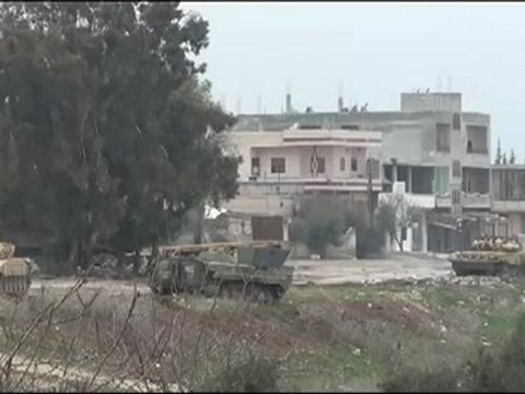فري برس حمص الرستن فيديو قصف مدفعية دبابة بالجرم المشهود 30 1 2012