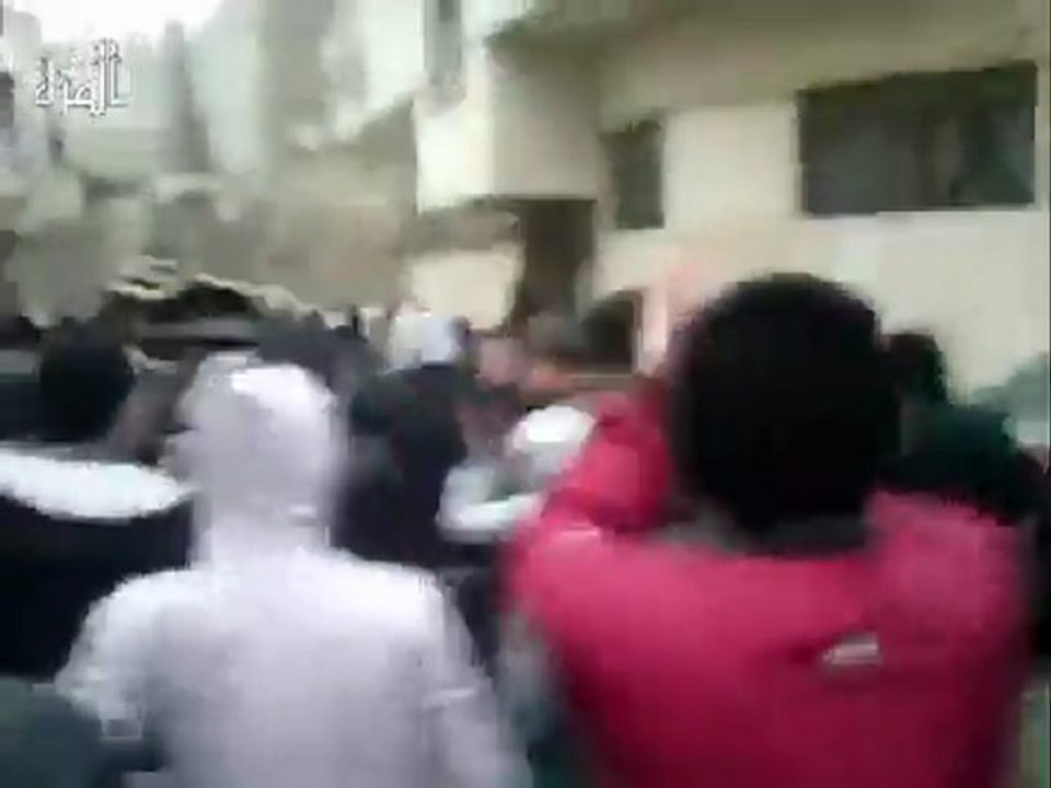 فري برس   تشييع الشهيد انس تباب مسجد الزاوية المزة دمشق 30 1 2012