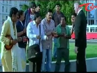 Telugu Comedy - Brahmanandam Gets Kicked By A Whiteman