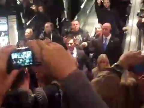 Kate Moss, Sir Philip Green and his daughter, Chloe arrive at the Topshop launch!