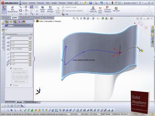 SolidWorks 2012-Yüzeyde Spline