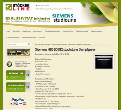 Siemens HB38D582 studioLine Dampfgarer