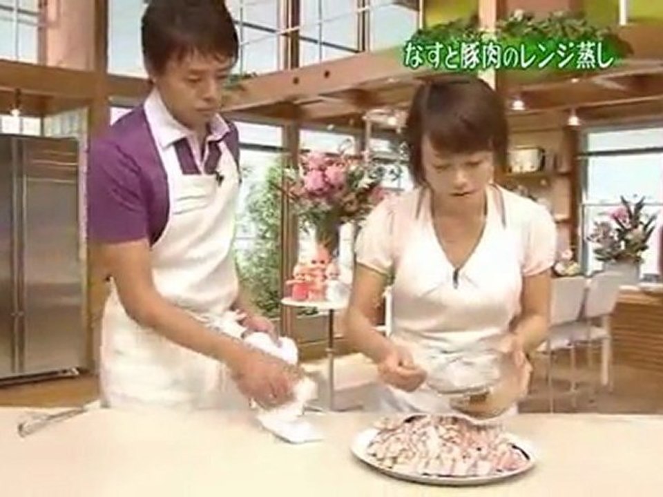 なすと豚肉のレンジ蒸し