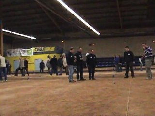 Boulodrome de Compiégne, rencontre en demi finale de pétanque entre Diot laurent,  Kebbati Charly, Benatia Yassine et Laurot William,  Zeni Didier et Sauvageot Joseph.