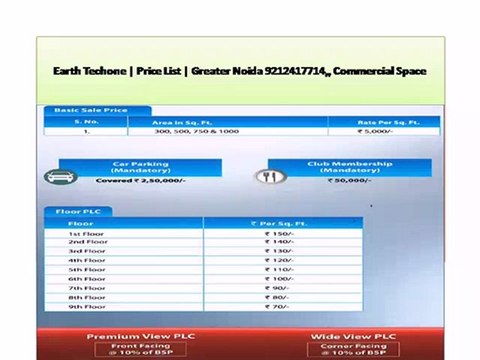 Earth Techone Price List Greater Noida 9212417714,, Commercial Space