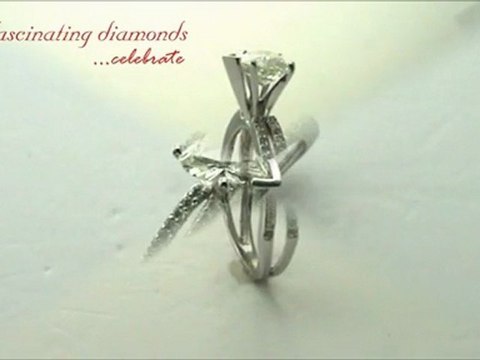 Heart Shape Diamond Split Engagement Pave Set Ring