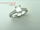 Emerald Cut Diamond Engagement Ring Vintage Style Pave Set