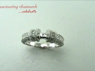 Round Cut Semi Mount Engagement Ring Setting With Pave Set