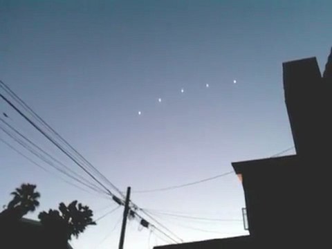 UFO formation over Hermosa Beach, California 2 January 2012