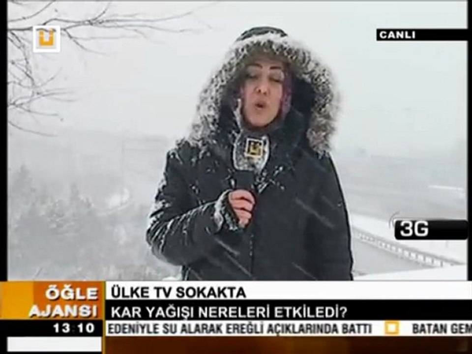 1 Şubat 2012 Nagehan Hüküm istanbula Yoğun Kar yağışı ülke tv 3G bağlantı