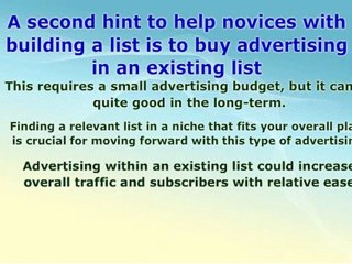 Helpful Hints To Building A List - The Right Way