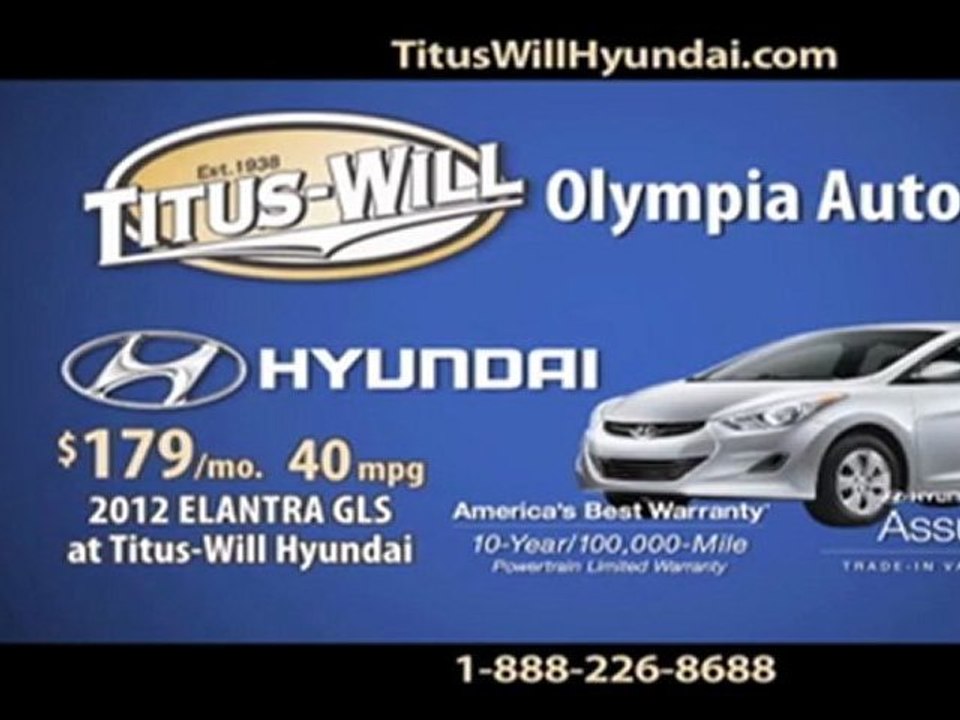2012 HYUNDAI ELANTRA Martin Way, Tacoma, Centralia - NEW Lease Deal at TITUS WILL 1.888.226.8688