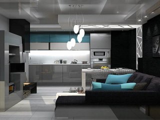 Истерия Дизайн - 3d проект /визуализация/ на дневна зона