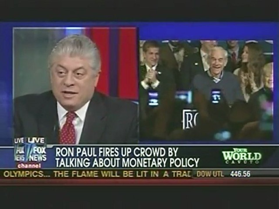 Judge Napolitano On With Cavuto Talk About The 'Phenom' Ron Paul